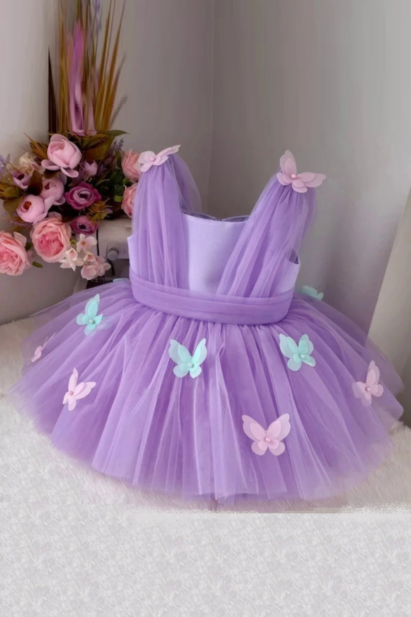 purple first birthday dress Purple Frock For Baby Girl First Birthday Princess Dress For Baby Girl- Lilac