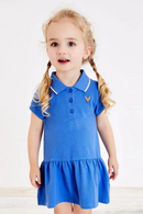Princess Collar Dresses Summer Animals Embroidery Short Sleeve Toddler Kids Costume Dress