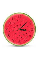 Summer Time Watermelon Modern Wall Clock Wall Art Decor Fruit Style Silent Quartz Round Wall Clock