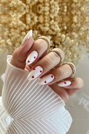 24 PCs Long Almond Shaped French Heart Nails