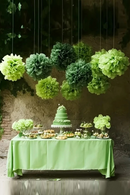 13Pcs Green Tissue Pom-Pom Decoration Set, Tissue Flower Hanging Paper Flower Decoration Wedding, Birthday, Party Decoration