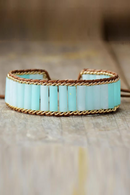 Stones Link Chain Spiritual Wristband Adjustable Wrap Bracelet Bohemian Handmade Beadwork Designer Jewelry