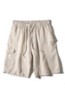 Linen Casual Men's Shorts Summer Loose Outside To Wear Five Quarter Pants Thin Linen