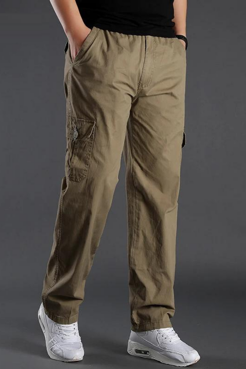 Spring Autumn Men Cargo Pants Men Multi Pocket Casual Trousers Men Solid