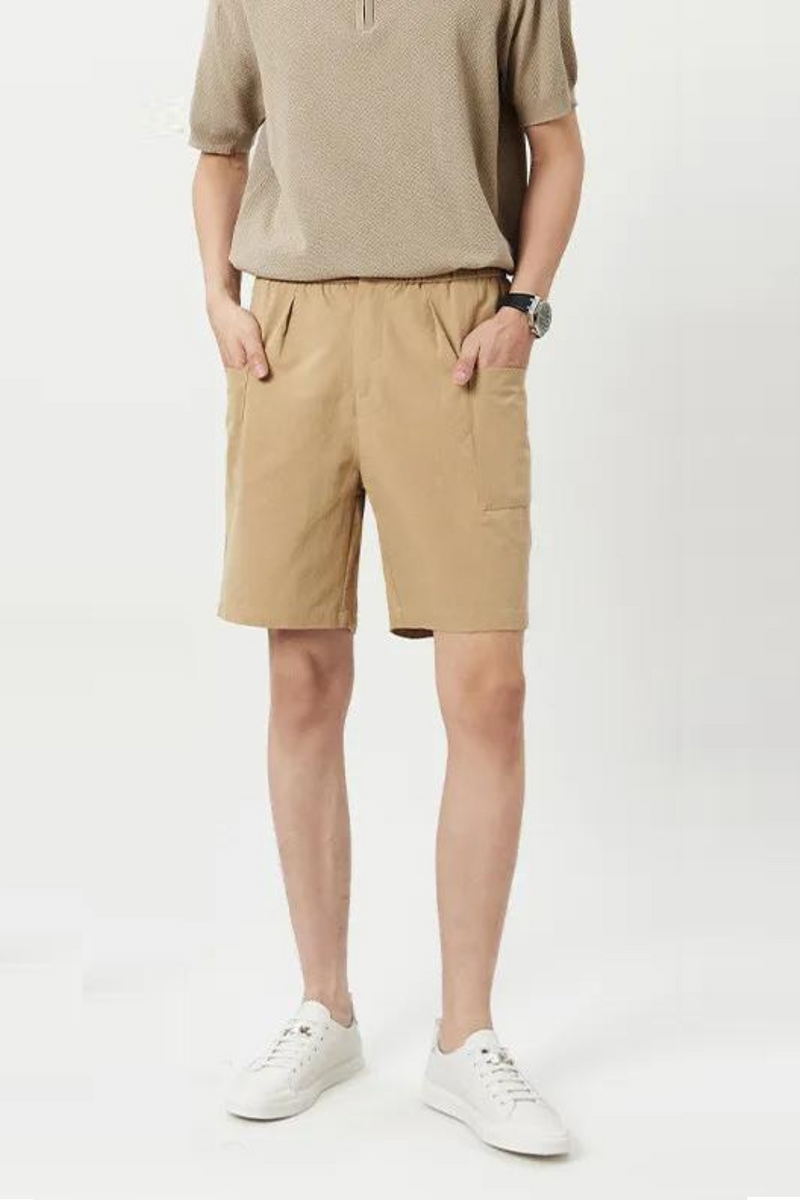 Men Shorts Casual Summer Solid Loose Pocket Thin Straight Short Pants