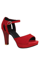 Woman sandals summer red strappy heels spike high heel
