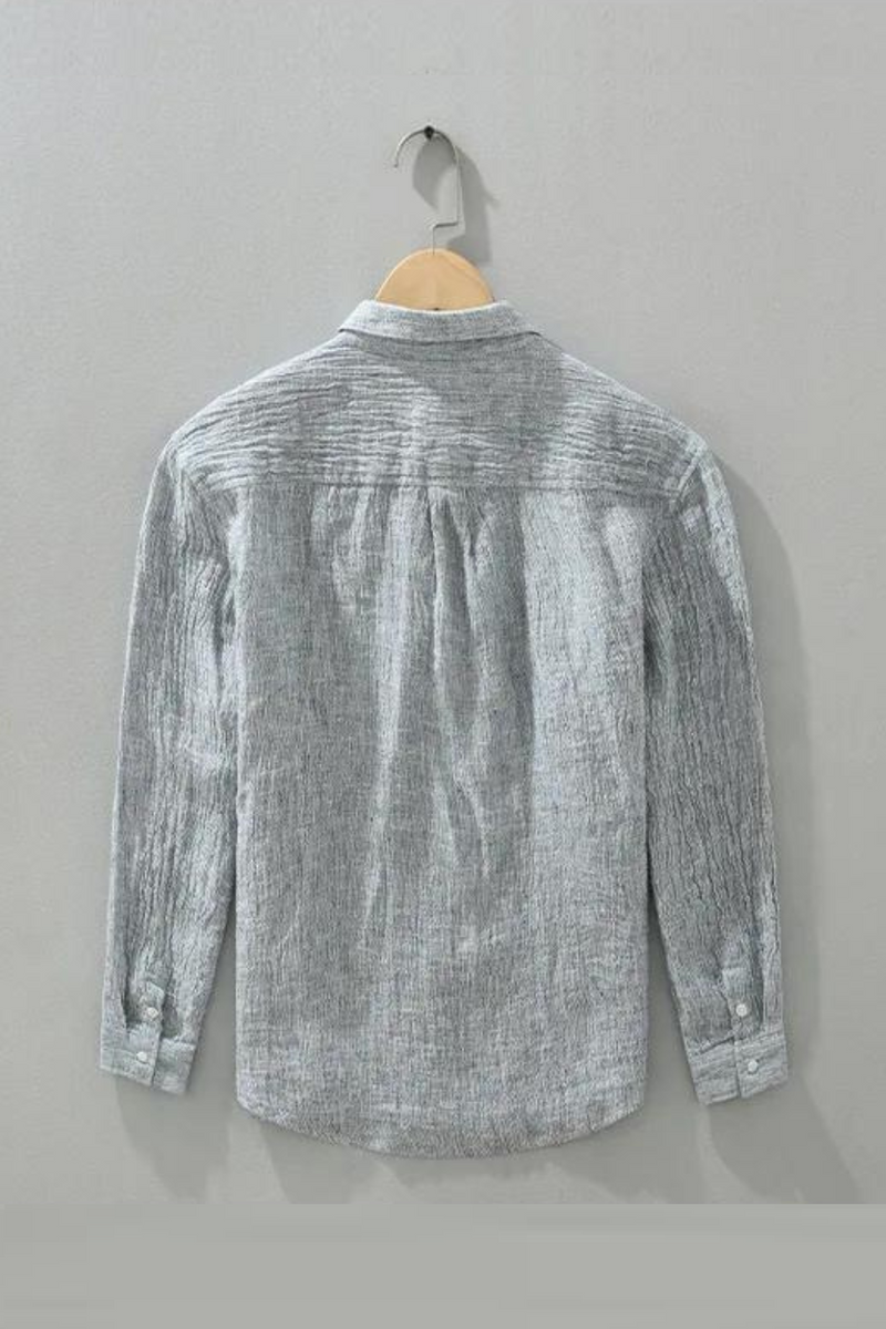 Linen Shirts Thin Coats For Man Lapel Loose Casual Long Sleeved Spring Male Jackets