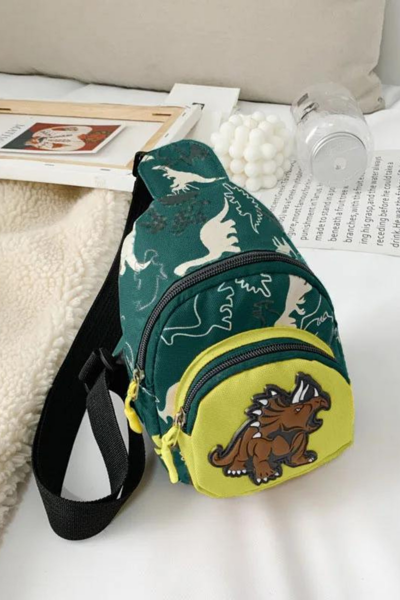 Cartoon Dinosaur Kids Backpack Cute Nylon Children Boys Girls Shoulder Bags Student Adjustable Fanny Pack Schoolbags