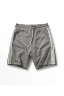 Summer American Retro Knitted Solid Shorts Men Loose Elastic Drawstring Sport Casual