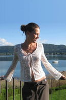 Lace Top For Women See Through Lace Up T shirt Cardigan Summer Female