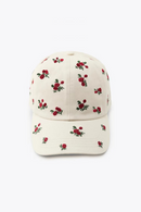Flower Embroidery Baseball Caps for Women Girl Cute Plum Hats Cotton Adjustable