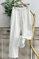Men Summer Ethnic Style Loose Linen Pants Casual Sports Straight Drawstring Trousers