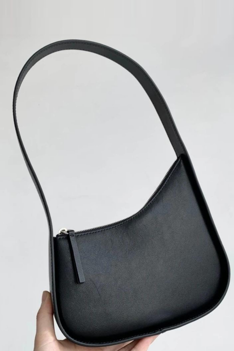 First Layer Leather Moon-shaped Ladies Handbag Top Layer Mini Underarm Bag