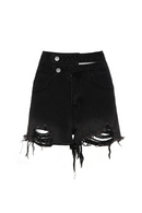 Women Goth Grunge Low Waist Hole Denim Shorts Punk Jean