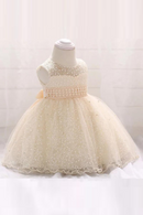 Cute Baby Girl One Year Birthday Dress Infant Gown Kids Beaded Embroidery Christmas Carnival
