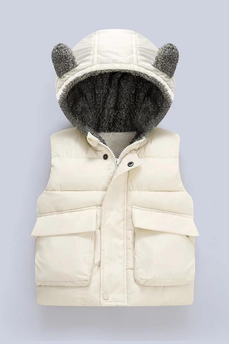 Baby Clothing Boys Girls Woolen Thick Hooded Vest Coat Children Winter Kids Warm Jackets Waistcoat Christmas Costume Outerwear