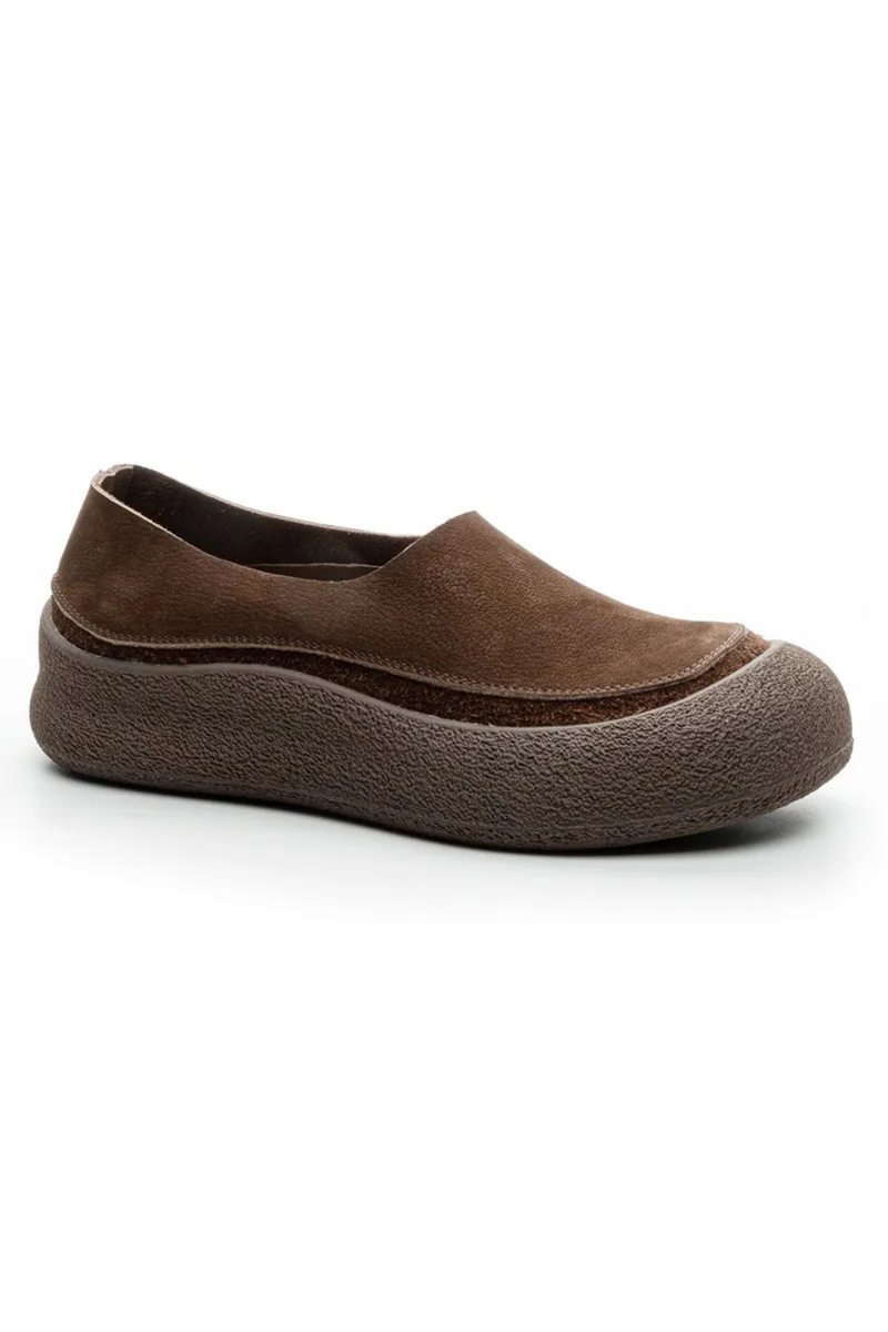 Women Loafers Retro Autumn Genuine Leather Ladies Shoes Flat Casual Slip-on Shoes For Women