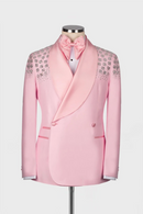 Tuxedos Slim Fit Shawl Lapel Male Prom Blazers 2 Pieces Sets