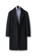 Woolen Overcoat Winter Men's Casual Mid-Length Coat Slim Solid Suit Windbreaker Men Jacket