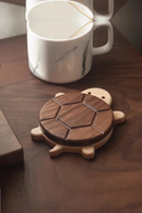 Creative and Cute Shape Black Walnut Solid Wood Turtle Insulation Mat Kettle Tea Coaster Tableware Anti-scald Table Ornaments