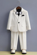 Children's Formal White Black Suit Set Boy Wedding Dress Birthday Party Host Performance Costume Kids