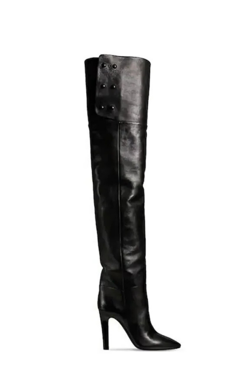 Winter Pointed Stiletto High Heels Side Zipper Show Large Over Knee Women Boots