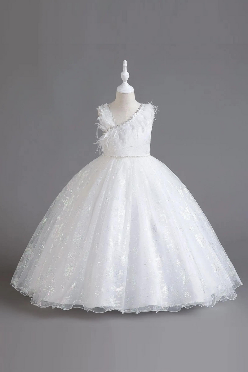 Lace Girls Princess Party Long Dress Kids Wedding Birthday Formal Evening Prom Dresses Children Carnival