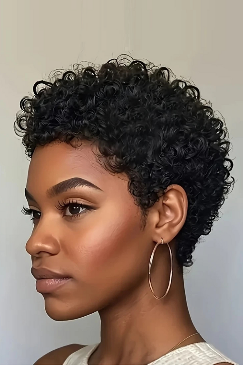 Pixie Cut Wigs Human Hair Wig For Black Women Short Afro Kinky Curly Machine Made Wigs