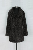 Winter Soft Faux Fur Coat Women slim fit turn-down collar black teddy coat faux fur jacket