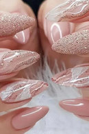 24 PCs Long Pieces of French Glitter Nail