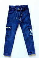 Children's Jeans Spring Autumn Boys Denim Pants Kids Multi-pocket Slacks