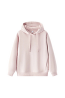 Hoodie Women Fleece Lined Thermal Antibacterial Loose Fit Solid Color Winter Casual Pullover
