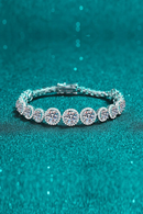 Tennis Bracelet 925 Sterling Silver with White Gold Plated Shiny Bracelets