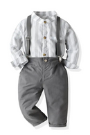 Boys Jumpsuits Suit Kids Clothing Set Baby Boy Romper Children Winter T-Shirt Overalls Striped Toddler Birthday Wedding Clothes