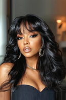 Wave Hair Wigs With Bangs Wet and Wavy Wig Natural Wigs Human Hair Wigs