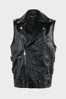 Spring Autumn Leather Vest Women Sleeveless Biker Jacket Clothes Men