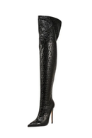 Autumn and Winter Pointed Thin High-heeled Back Zipper Knee High Sexy Women's Boots