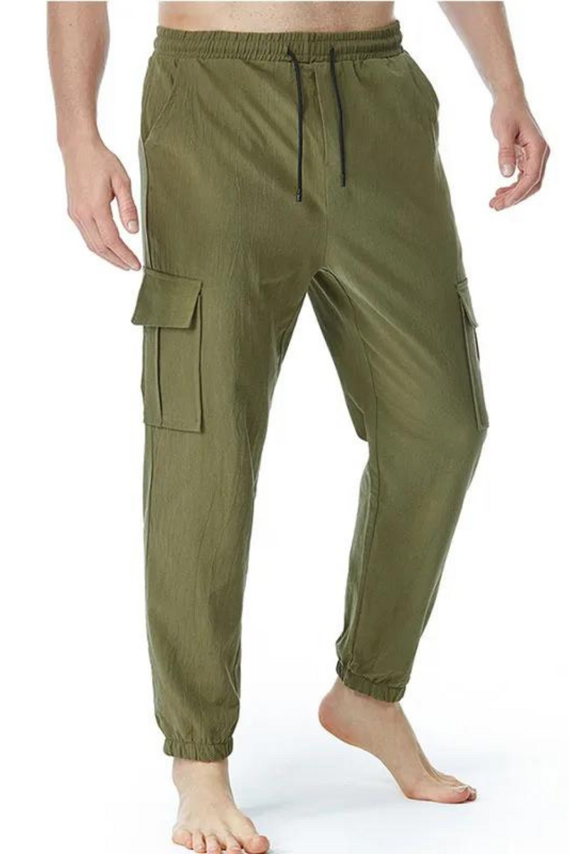 Mens Cargo Pants Casual Lightweight Elastic Waist Summer Beach Pants Men Trousers Pantalones