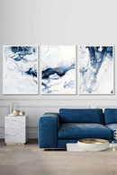 Set of 3 Abstract Ocean Canvas Paintings Modern Atmosphere Minimalist Gallery Art Poster Bedroom Wall Art
