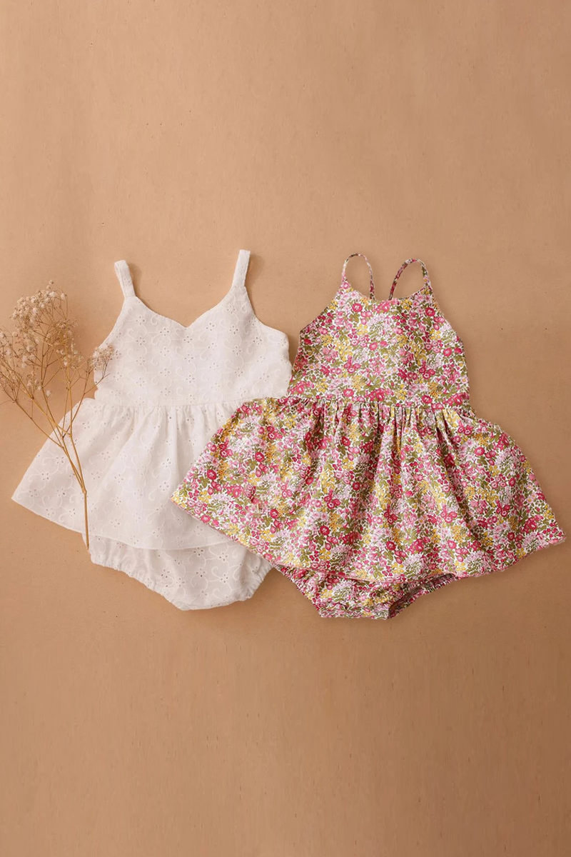 Summer Baby Girl Birthday Party Dress Lace Floral Cotton Infant Baby Girl Clothes