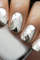 24Pcs Nails Press on Short Square Head False Nail Art Green Leopard Full Cover Nail Tips