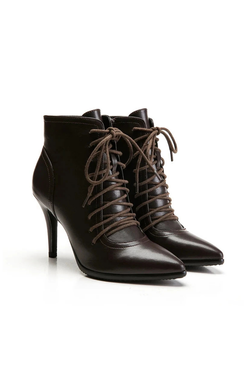 Women Winter Boots leather ankle boots woman ladies shoes High heels