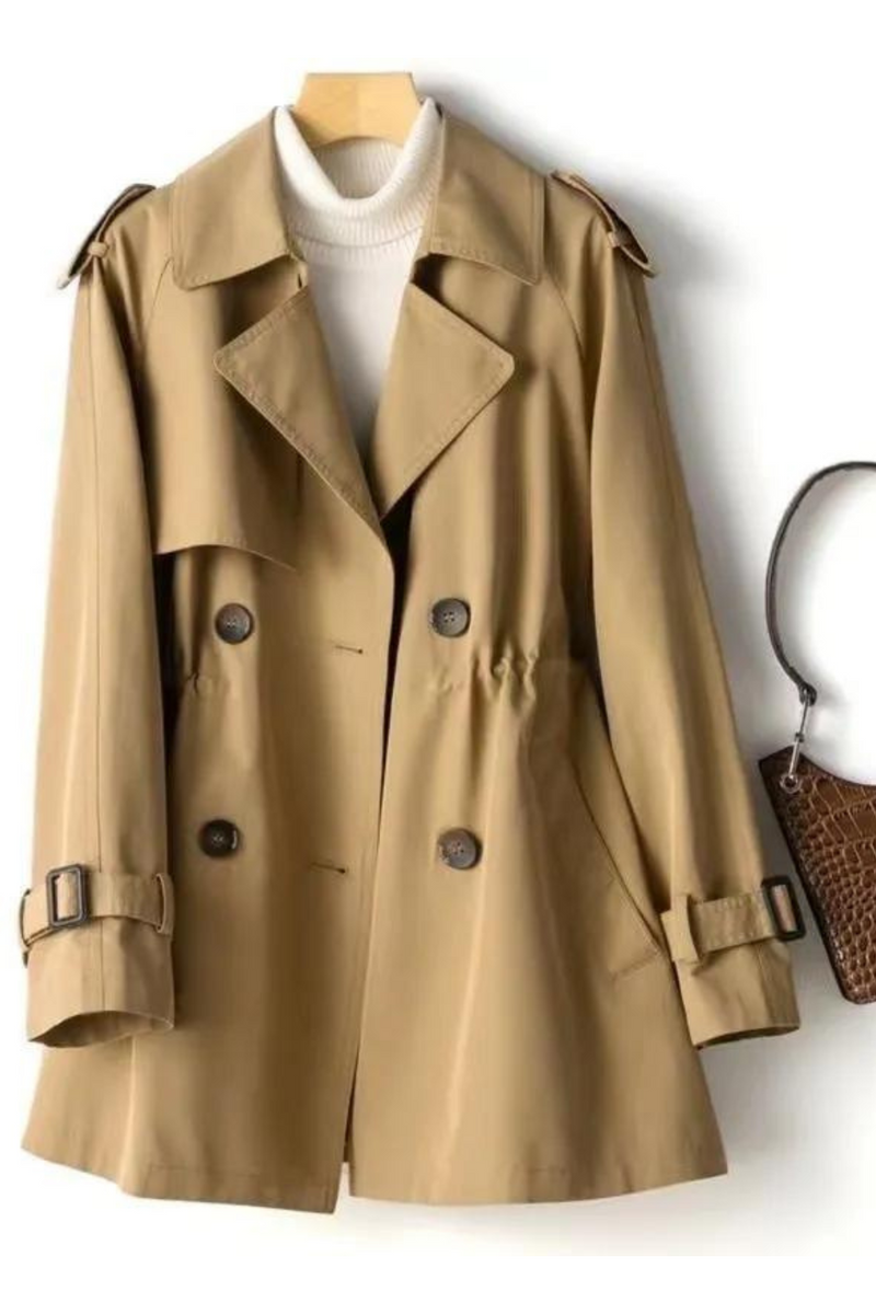 Women's Trench Windbreaker Coats Spring Autumn Casual Black Coat Khaki Midi Length Windbreaker Female Outerwear