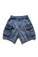 Summer Zipper Fly Stonewashed Casual Cargo Patchwork Cotton Denim Pockets Jeans Shorts Men