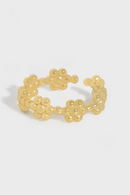 S925 sterling silver light luxury design with a minimalist dot bubble flower open ring