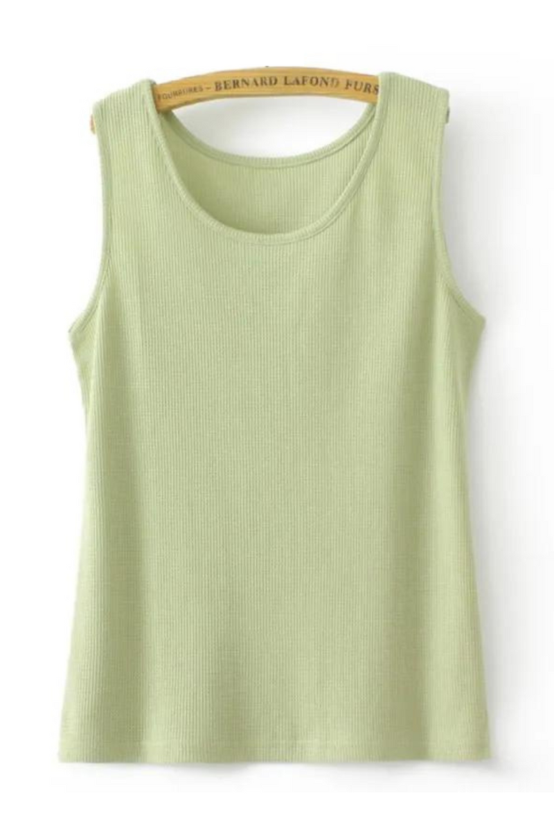 Tank Top For Women Summer Waffle Solid Color Sleeveless Tee Oversized Curve Clothes