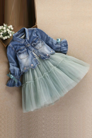 Spring Autumn Girls Clothes Sets Denim Jacket Suits Infant Children Clothing Set