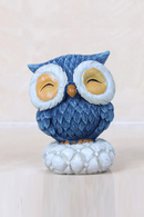 Statues Home Figurines Blue Owl Kawaii Children's Room Resin Pastoral Decoration