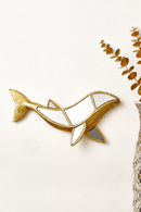 Resin whale ornament special design of mirror inlay on the surface suitable for home wall decoration