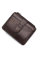 Genuine Leather RFID Blocking Zipper Card Holder Credit Cart Wallet Mini Slim Wallet Card & Id Holders Man Business